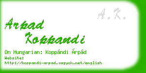 arpad koppandi business card